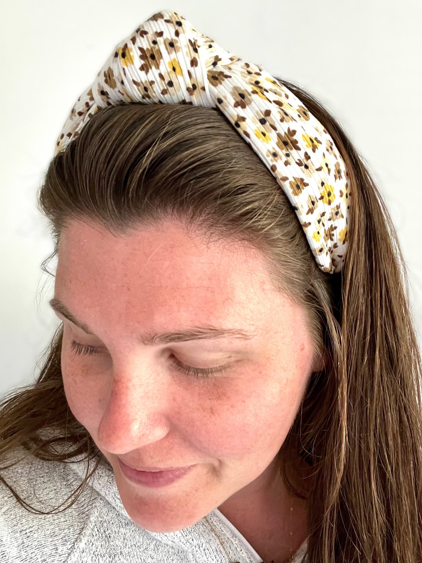 Tiny Autumn Floral Knotted Headband