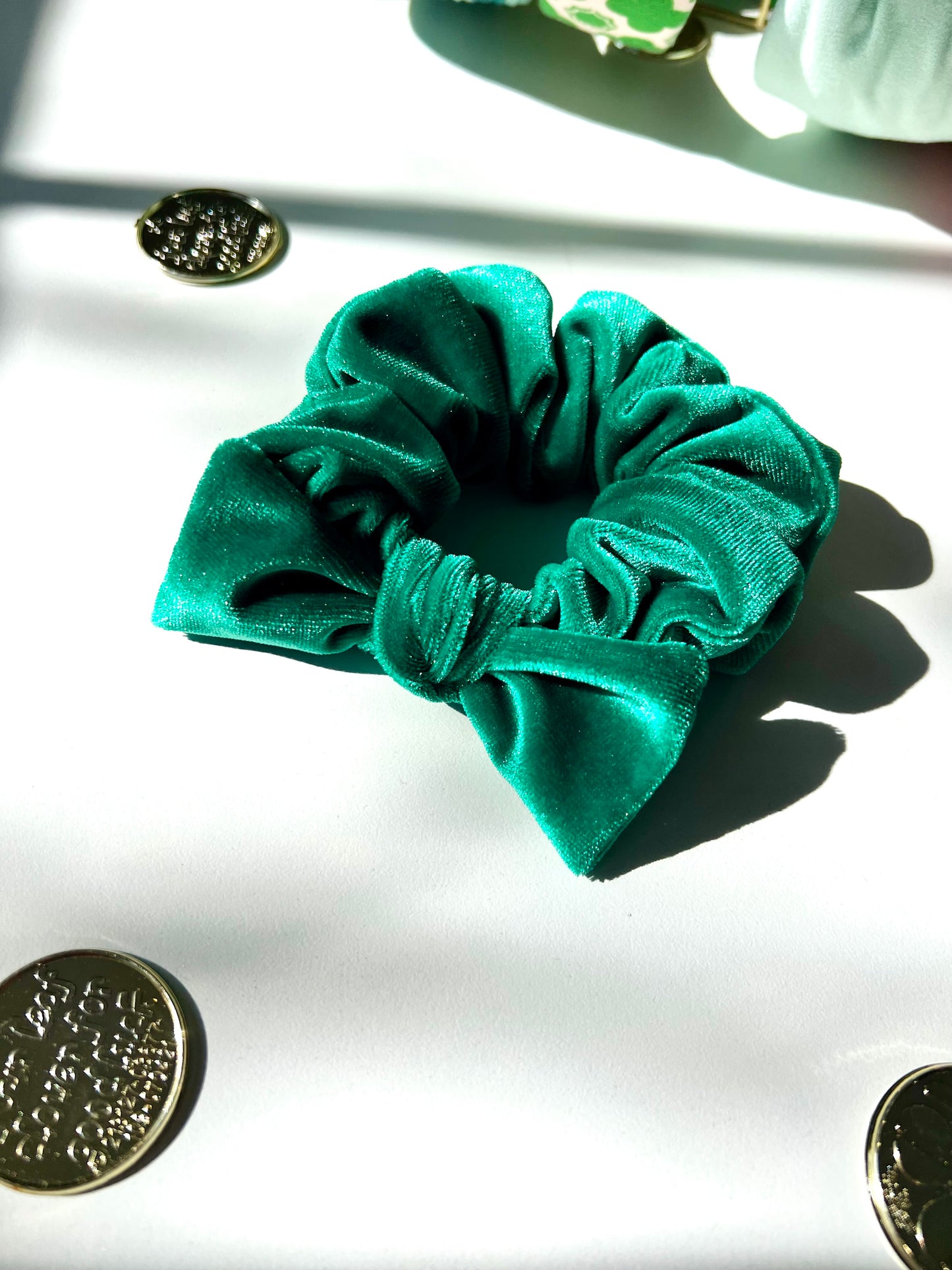 Shamrock Green Velvet Scrunchie