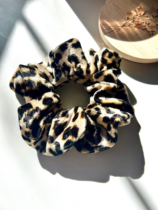 Velvet Cheetah Scrunchie