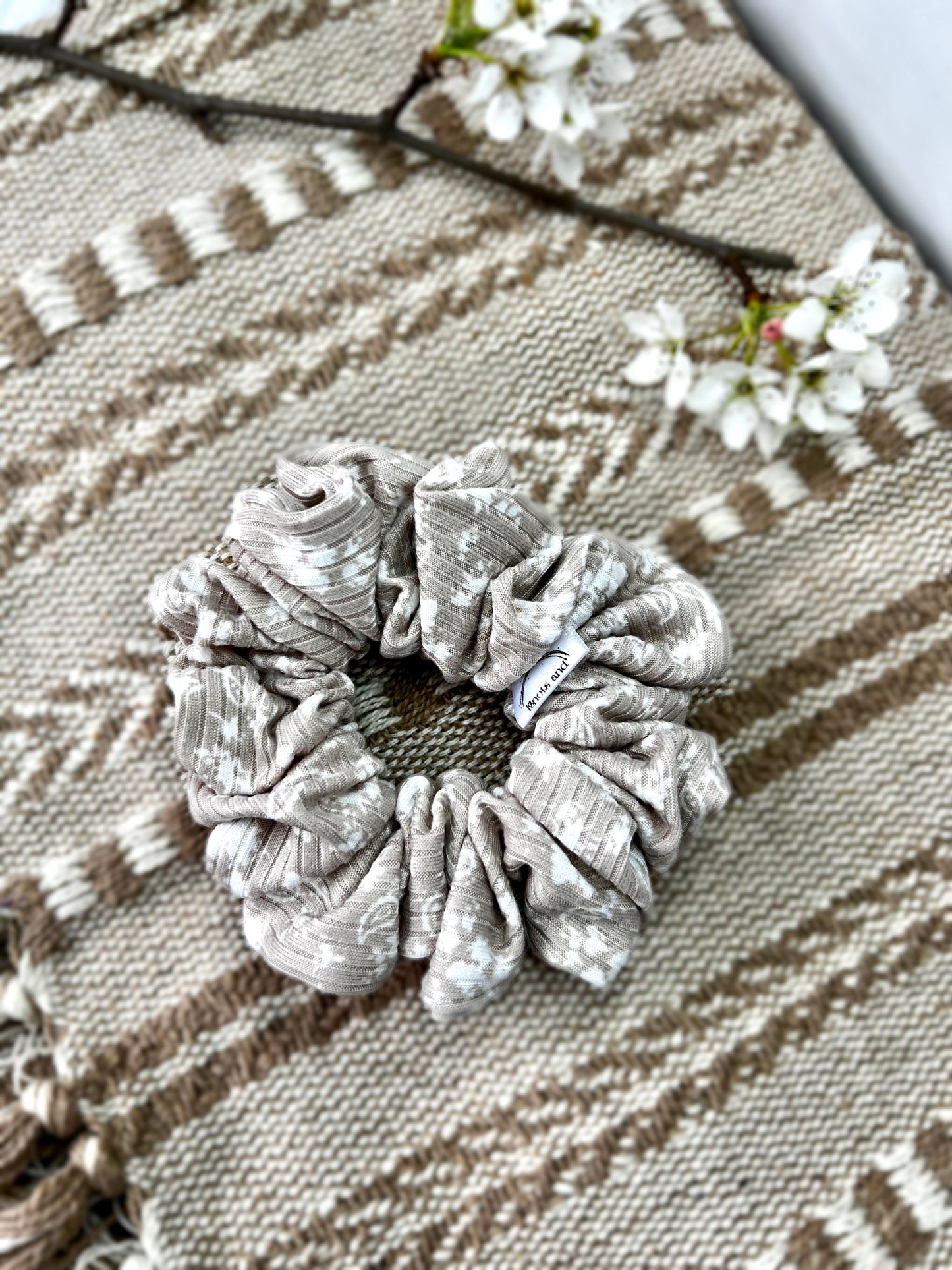 Taupe Knit Scrunchie