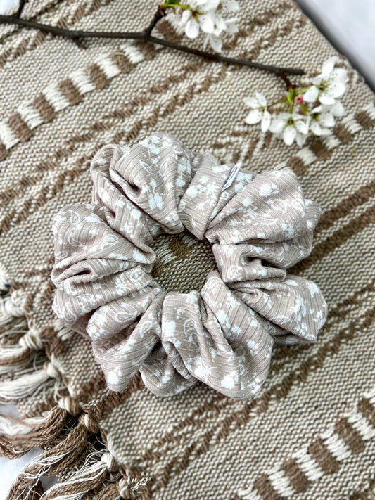 Taupe Knit Scrunchie
